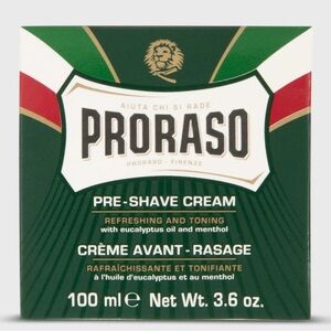 Unisex Green Pre-Shave Cream with Eucalyptus & Menthol - 100 ml